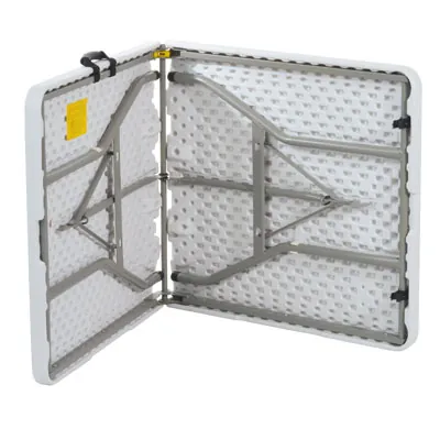 Table pliante portable plastique HDPE blanc 152 x 71 x 74 cm - Table pliable - Table de réception - Tables pliantes, Tables traiteur-3