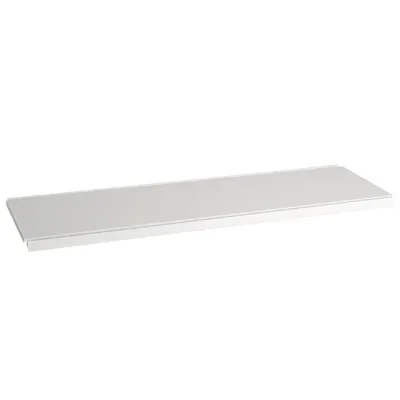 Tablette monobloc pour gondole 133 x 37 cm – Étagère gondole métal – Blanc - Ligne Store blanc pas de 25 mm