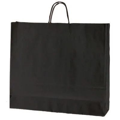 Sac kraft noir à poignées torsadées 55+15x49cm 120g/m² (x25) - Sacs kraft couleur poignées torsadées