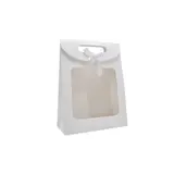 Pochette cadeau blanche à velcro avec fenêtre 14 x 7 x 20 cm - Lot de 20 - Pochettes cadeaux luxe