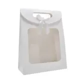 Pochette cadeau blanche à velcro avec fenêtre 23 x 11 x 32 cm - Lot de 20 - Pochettes cadeaux luxe