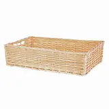 Corbeille manne rectangulaire avec anses rotin naturel 59 x 38 x 15 cm - Vanneries