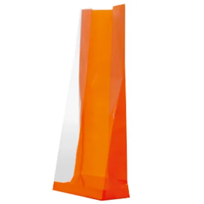 Sachet SOS orange fond PP 9 x 4,5 x 24 cm - Sachet confiserie - Sachet bonbons - Lot de 50 - Sachets bonbon, Sachets confiserie