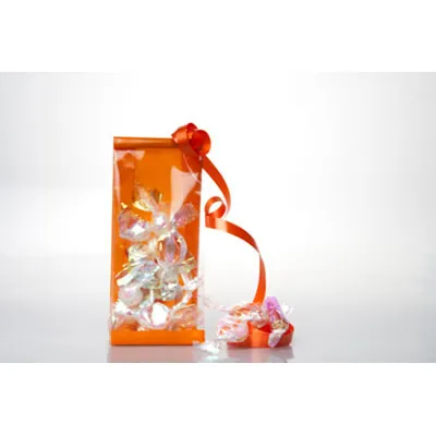 Sachet SOS orange fond PP 9 x 4,5 x 24 cm - Sachet confiserie - Sachet bonbons - Lot de 50 - Sachets bonbon, Sachets confiserie-2