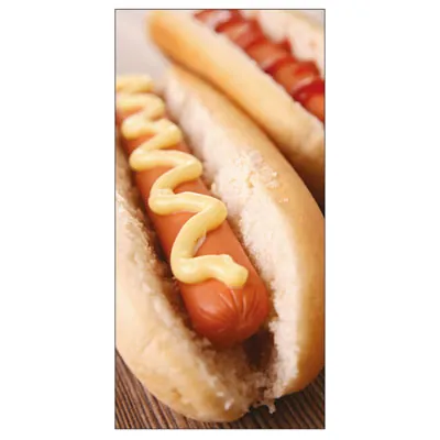 Sticker alimentaire Hot Dog 15 x 30 cm - Autocollant fast food - Autocollant hot dog - Stickers Alimentaires