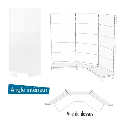 Tablette tôle d'angle intérieur - Ligne Store blanc pas de 25 mm-2