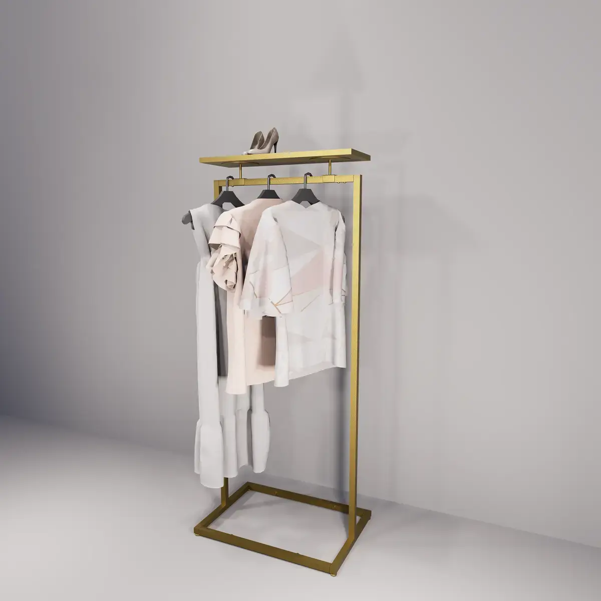 Portant fixe - Or - L 65 x H 150 cm - Ligne Square 25 or-4