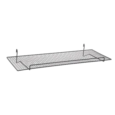 Tablette fil pour présentoir grille 80 x 32 cm - Tablette pour grille d'exposition - Gris Martelé - Tablettes, Corbeilles et Porte visuels pour grilles-2