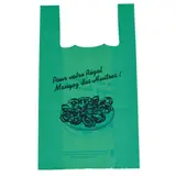 Sac bretelle réutilisable Huîtres vert spécial 27 + 14 x 50 cm PEBD - Sac Huître - Lot de 500 - Sacs plastique bretelles