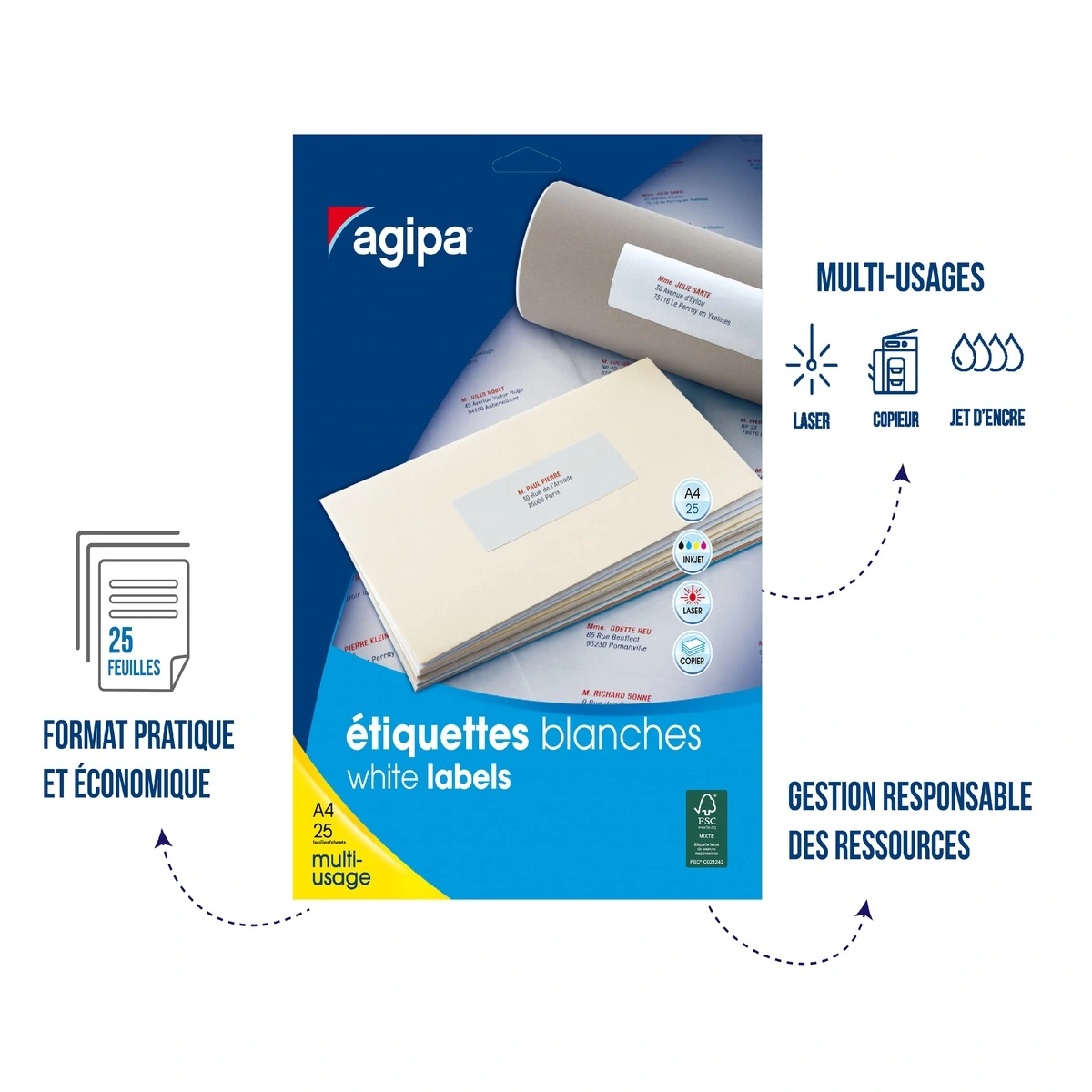 Étiquettes adhésives permanentes pour timbres - Étiquettes adhésives neutres-2