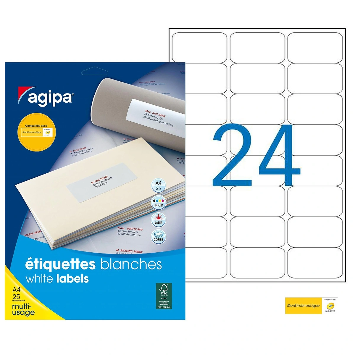 Étiquettes adhésives permanentes pour timbres - Étiquettes adhésives neutres-3