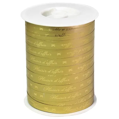 Bolduc or Plaisir d'offrir Starmétal 10 mm x 250 m polypropylène – Ruban cadeau doré - Bolducs imprimés, Bolducs à motifs