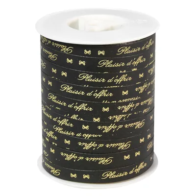 Bolduc noir Plaisir d'offrir 10 mm x 250 m polypropylène - Bolducs imprimés, Bolducs à motifs