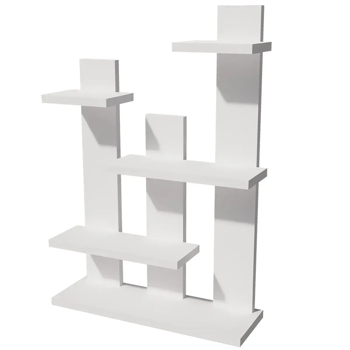 Étagère 5 niveaux blanc mat 100 x 33,5 x 143 cm - Étagère magasin - Étagères magasins, Présentoirs bois