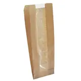 Sac sandwich papier kraft brun ingraissable avec fenêtre 11 x 5 x 31 cm - Sachet sandwich - Lot de 1000 - Emballage sandwich