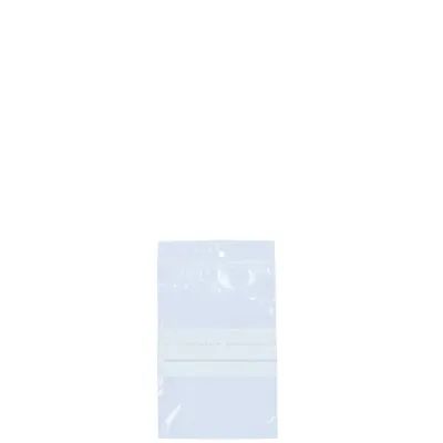 Sachet zip plastique à trou avec bande de marquage 12 x 18 cm PEBD 50µ - Sachet fermeture pression - Transparent - Lot de 100 - Sacs Polyferm, Sachets fermeture pression
