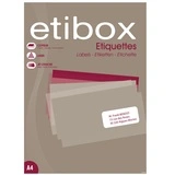 100 Étiquettes adhésives blanches multi-usages 210 x 297 mm Etibox - Étiquettes adhésives neutres
