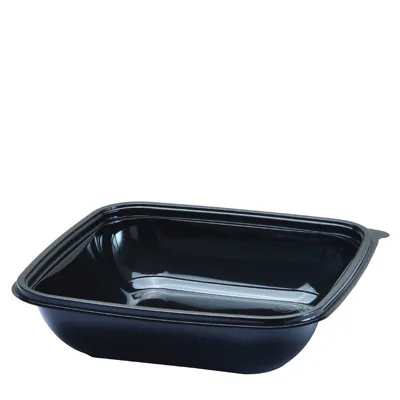Bol salade 750 ml plastique Noir 19 x 19 x 4,5 cm - Bol plastique - Lot de 50 - Boîtes salade, Bols salade