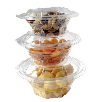 Bol salade avec couvercle 150 ml plastique transparent ø 12 x 5 cm - Bol plastique avec couvercle - Lot de 45 - Boîtes salade, Bols salade-3