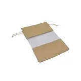 Pochette cadeau en lin brun à fenêtre transparente 13x18,5cm avec cordon - Lot de 10 - Sachets coton, Sachets lin
