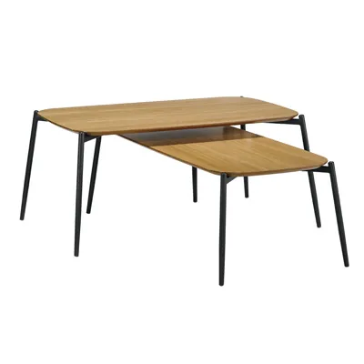 Tables gigognes industrielles 100/120  x 60/50 x 43/36 cm - Lot de 2 - Tables de présentation, Sellettes