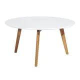 Table scandinave ronde blanc / bois ø 90 x 45 cm – Table de présentation - Tables de présentation, Sellettes