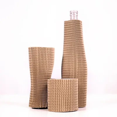 Manchon carton de bouteille 30 cm Ø 7,5 cm brun - Particules de calage, Protection colis-3