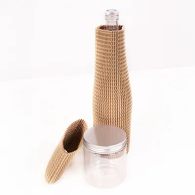 Manchon carton de bouteille 30 cm Ø 7,5 cm brun - Particules de calage, Protection colis-5