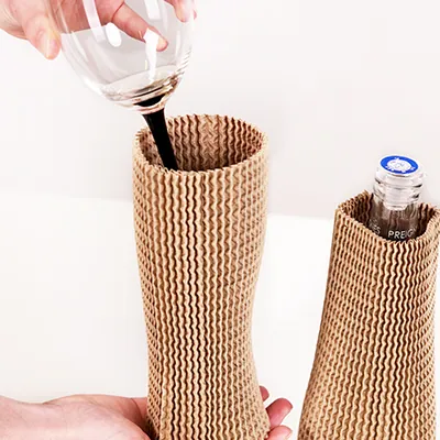 Manchon carton de bouteille 30 cm Ø 7,5 cm brun - Particules de calage, Protection colis-6
