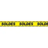 Banderole SOLDES 15 cm x 10 m jaune/noir - Affichage Soldes - Banderoles Soldes et Destockage