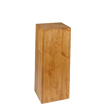 Podium colonne bois 24 x 24 x 60 cm - Podium cube - Podium de présentation magasin - Ligne Authentique