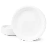 Assiette jetable ronde en fibre végétale biodégradable ø 26 x 2,2 cm - Blanc - Lot de 50 - Assiettes jetables, Assiettes plastique réutilisables