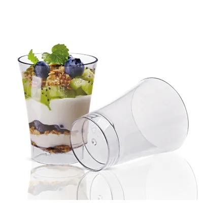 Verrine ronde plastique 70 ml ø 5 x 6,4 cm - Verrine transparente - Verrine jetable - Lot de 50 - Pots à sauce, Verrines jetables-2