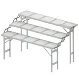 Table escalier - Table aluminium pliante en escalier pour fruits et légumes 3 étages L 150 cm - Tables de marché, étals de marché