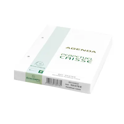 Recharge agenda caisse perpétuel Exacompta 16 x 24 cm - Registres de caisse, Cahiers de recettes