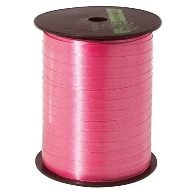 Bolduc rose fluo standard 7 mm x 500 m polypropylène – Ruban cadeau rose fluorescent - Bolducs unis