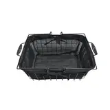 Panier métal rectangulaire noir tissu noir avec 2 anses 35 x 25,6 x 15 cm - Paniers à garnir