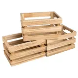 Cagette bois naturel 22 x 15,5 x 12 cm - Caisse de présentation en bois - Lot de 3 - Barquettes bois, Cagettes bois, Paniers bois