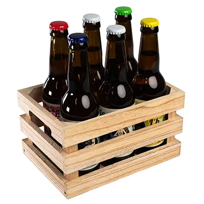 Cagette bois naturel 22 x 15,5 x 12 cm - Caisse de présentation en bois - Lot de 3 - Barquettes bois, Cagettes bois, Paniers bois-2
