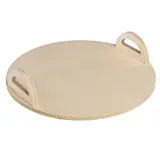 Plateau rond en bois naturel avec poignées ø 30 x 4,5 cm - Plateaux à garnir