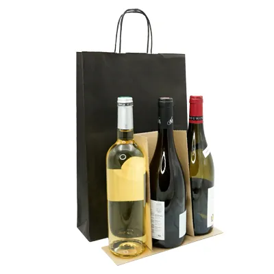 Sacs kraft 3 bouteilles - Sacs pour bouteilles de vin-5