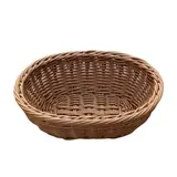 Corbeille ovale manne tressée marron 24 x 18 x 8 cm plastique - Vanneries