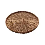 Plateau rond tressé plastique marron ø 30 x H 2 cm - Vanneries