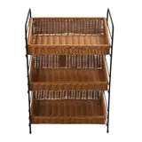 Panier présentoir viennoiseries rectangulaire 3 niveaux 43,5 x 30,5 x 66 cm - Vanneries