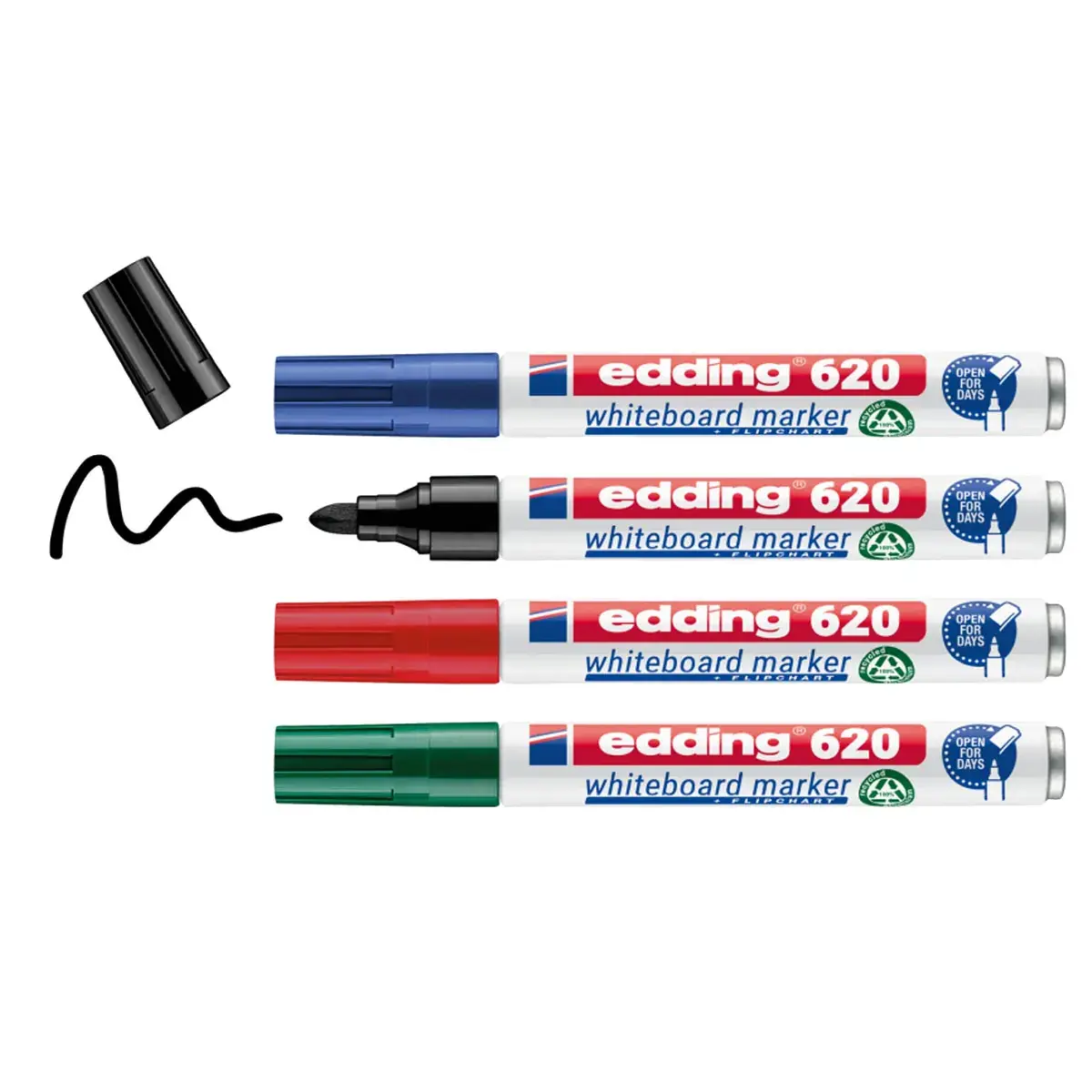 Marqueurs effaçables 620 Cap Off pointe ogive 1,5 à 3 mm - Lot de 4 - Marqueurs-2