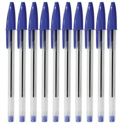 Stylo bille Bic Cristal Original - Pointe moyenne 1 mm - Bleu - Boîte de 50 - Stylos billes