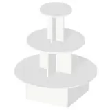 Présentoir 3 niveaux rond blanc ø 102  x 117 cm - Présentoir central - Présentoir pyramide