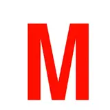Lettre autocollante Rouge « M » H 90 mm Pickup Mono Nobel  - Lettres et chiffres adhésifs