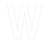 Lettre adhésive W Blanc H 90 mm - Lettres et chiffres adhésifs