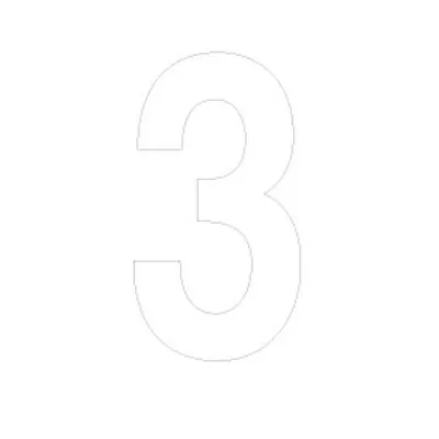 Chiffre adhésif 3 90 mm PickUp Mono Nobel – Blanc - Lettrage adhésif - Lettres et chiffres adhésifs